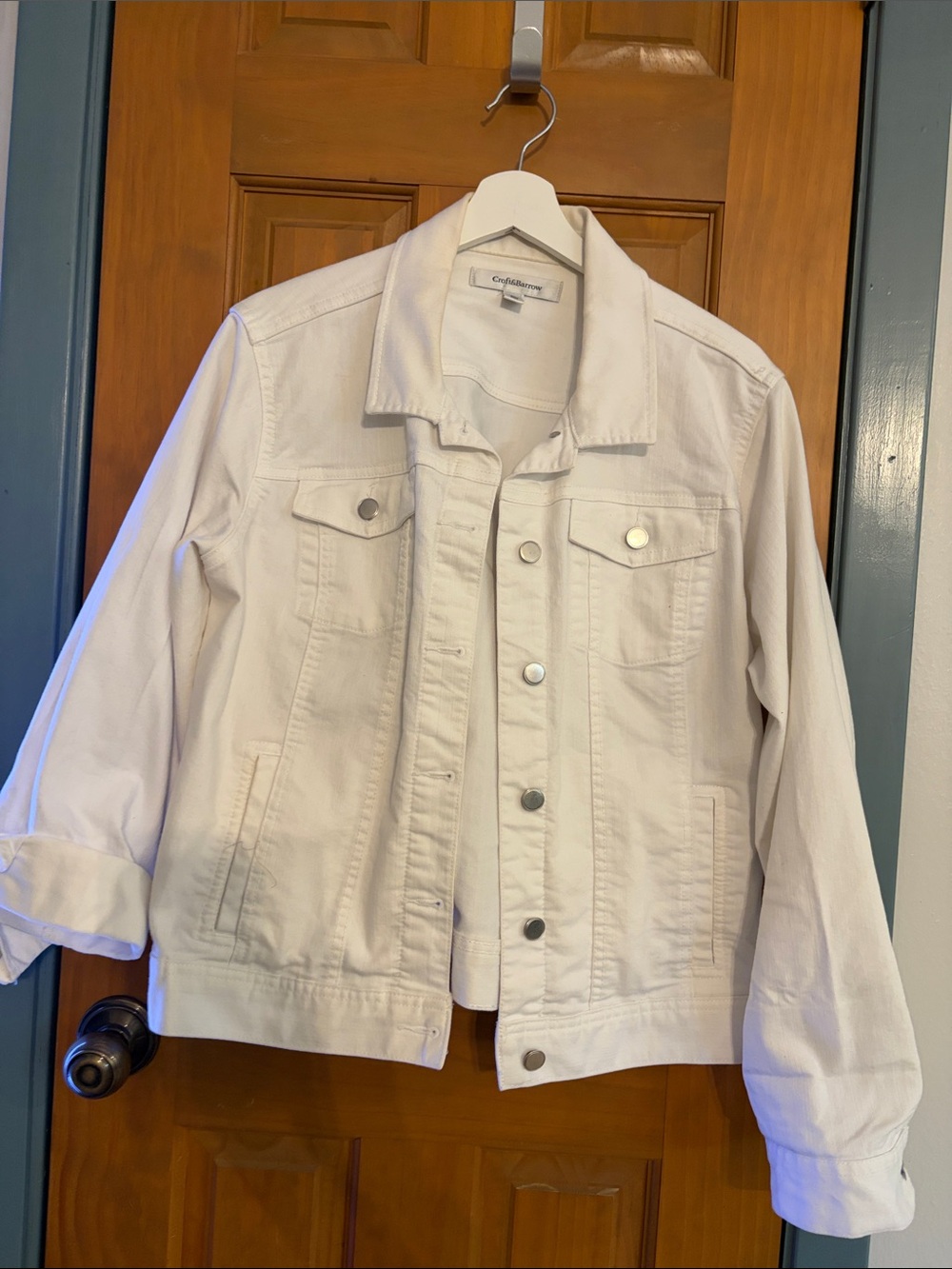 croft & barrow Off-White Denim Trucker Jacket